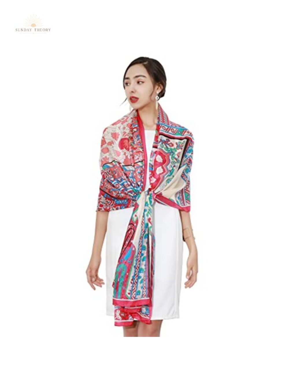 100% Mulberry Silk Pashmina Shawl for Women Oversized Wrap Lightweight